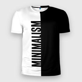 Мужская футболка 3D Slim с принтом MINIMALISM   BLACK AND WHITE в Петрозаводске, 100% полиэстер с улучшенными характеристиками | приталенный силуэт, круглая горловина, широкие плечи, сужается к линии бедра | Тематика изображения на принте: and | black | minimalism | white | белое | белый | минимализм | цвет | цвета | черное | черный