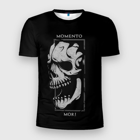 Мужская футболка 3D Slim с принтом Memento mori   skull в Курске, 100% полиэстер с улучшенными характеристиками | приталенный силуэт, круглая горловина, широкие плечи, сужается к линии бедра | 