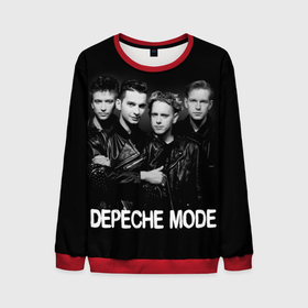 Мужской свитшот 3D с принтом Depeche Mode   black  white portrait в Екатеринбурге, 100% полиэстер с мягким внутренним слоем | круглый вырез горловины, мягкая резинка на манжетах и поясе, свободная посадка по фигуре | Тематика изображения на принте: 80s | 80е | alternative rock | bands | depeche mode | music | pop | synthpop | алан уайлдер | альтернатива | группы | депеш мод | дэйв гаан | мартин гор | мужчины | музыка | музыканты | поп | портрет | синти поп | энди флетчер