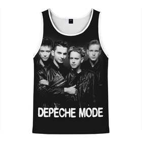 Мужская майка 3D с принтом Depeche Mode   black  white portrait в Екатеринбурге, 100% полиэстер | круглая горловина, приталенный силуэт, длина до линии бедра. Пройма и горловина окантованы тонкой бейкой | Тематика изображения на принте: 80s | 80е | alternative rock | bands | depeche mode | music | pop | synthpop | алан уайлдер | альтернатива | группы | депеш мод | дэйв гаан | мартин гор | мужчины | музыка | музыканты | поп | портрет | синти поп | энди флетчер