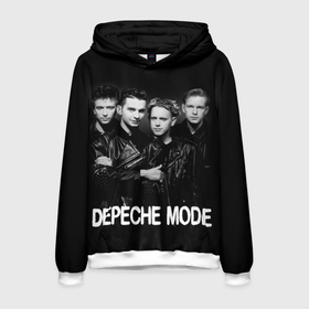 Мужская толстовка 3D с принтом Depeche Mode   black  white portrait в Петрозаводске, 100% полиэстер | двухслойный капюшон со шнурком для регулировки, мягкие манжеты на рукавах и по низу толстовки, спереди карман-кенгуру с мягким внутренним слоем. | 80s | 80е | alternative rock | bands | depeche mode | music | pop | synthpop | алан уайлдер | альтернатива | группы | депеш мод | дэйв гаан | мартин гор | мужчины | музыка | музыканты | поп | портрет | синти поп | энди флетчер