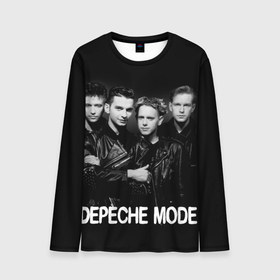 Мужской лонгслив 3D с принтом Depeche Mode   black  white portrait в Новосибирске, 100% полиэстер | длинные рукава, круглый вырез горловины, полуприлегающий силуэт | 80s | 80е | alternative rock | bands | depeche mode | music | pop | synthpop | алан уайлдер | альтернатива | группы | депеш мод | дэйв гаан | мартин гор | мужчины | музыка | музыканты | поп | портрет | синти поп | энди флетчер