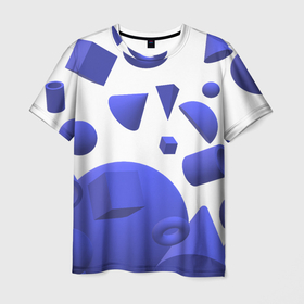 Мужская футболка 3D с принтом Падающие геометрические фигуры в Екатеринбурге, 100% полиэфир | прямой крой, круглый вырез горловины, длина до линии бедер | 3d | 3д | геометрия | объемно | фигуры | эффект