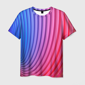 Мужская футболка 3D с принтом Оптическая иллюзия с линиями , 100% полиэфир | прямой крой, круглый вырез горловины, длина до линии бедер | 3d | 3д | графика | иллюзия | линии | оптическая | фигуры