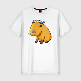Мужская футболка хлопок Slim с принтом Домашняя капибара , 92% хлопок, 8% лайкра | приталенный силуэт, круглый вырез ворота, длина до линии бедра, короткий рукав | animal | capybara | meme | memes | sweethuman | sweethumen | абстракция | арт | графика | животное | искусство | капибара | мем | мемы | разноцветный | сюрреализм | узоры | цвета