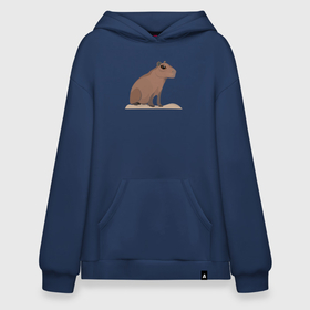 Худи SuperOversize хлопок с принтом Капибара сидит на пригорке в Екатеринбурге, 70% хлопок, 30% полиэстер, мягкий начес внутри | карман-кенгуру, эластичная резинка на манжетах и по нижней кромке, двухслойный капюшон
 | animal | capybara | meme | memes | sweethuman | sweethumen | абстракция | арт | графика | животное | искусство | капибара | мем | мемы | разноцветный | сюрреализм | узоры | цвета