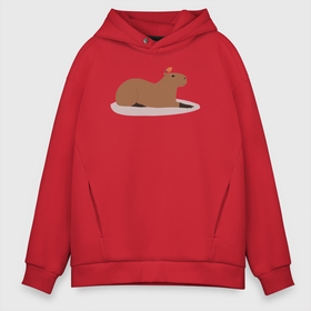 Мужское худи Oversize хлопок с принтом Капибара лежит вместе с птичкой в Рязани, френч-терри — 70% хлопок, 30% полиэстер. Мягкий теплый начес внутри —100% хлопок | боковые карманы, эластичные манжеты и нижняя кромка, капюшон на магнитной кнопке | Тематика изображения на принте: animal | capybara | meme | memes | sweethuman | sweethumen | абстракция | арт | графика | животное | искусство | капибара | мем | мемы | разноцветный | сюрреализм | узоры | цвета