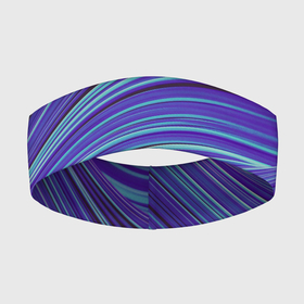 Повязка на голову 3D с принтом Абстрактные волны Wave  синие в Кировске,  |  | techno | wave | waves | абстракция | волны | кислота | техно