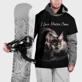 Накидка на куртку 3D с принтом Я люблю Мейн Кунов , 100% полиэстер |  | maine coon | mainecoon | meinkun | кот | котёнок | коты | котята | кошаки | кошка | кошки | мейн кун | мейнкун