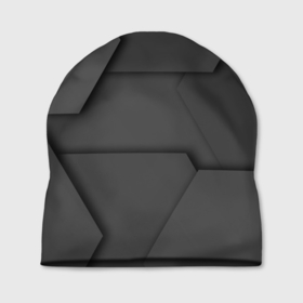 Шапка 3D с принтом Черные геометрические фигуры в трехмерном пространстве , 100% полиэстер | универсальный размер, печать по всей поверхности изделия | Тематика изображения на принте: 3д | геометрия | пространство | трехмерное | фигуры