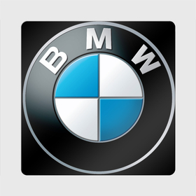 Магнит виниловый Квадрат с принтом BMW classic logo в Новосибирске, полимерный материал с магнитным слоем | размер 9*9 см, закругленные углы | Тематика изображения на принте: 