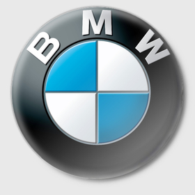 Значок с принтом BMW classic logo ,  металл | круглая форма, металлическая застежка в виде булавки | 