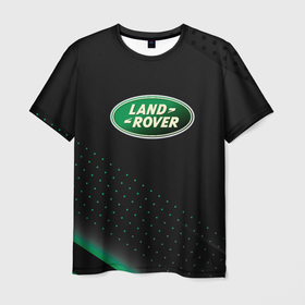 Мужская футболка 3D с принтом Land rover Зелёная абстракция в Белгороде, 100% полиэфир | прямой крой, круглый вырез горловины, длина до линии бедер | 