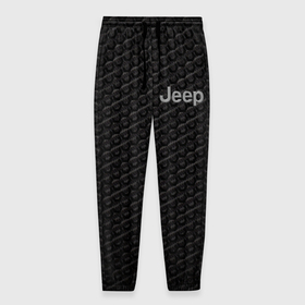 Мужские брюки 3D с принтом Jeep карбон в Кировске, 100% полиэстер | манжеты по низу, эластичный пояс регулируется шнурком, по бокам два кармана без застежек, внутренняя часть кармана из мелкой сетки | Тематика изображения на принте: 