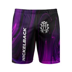 Мужские шорты спортивные с принтом Nickelback violet plasma в Петрозаводске,  |  | 