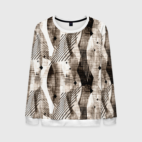 Мужской свитшот 3D с принтом Абстрактный гранжевый коричнево бежевый в Новосибирске, 100% полиэстер с мягким внутренним слоем | круглый вырез горловины, мягкая резинка на манжетах и поясе, свободная посадка по фигуре | abstract | black | brown | brown beige | fashiona | geometric | grunge | lines | mesh | shapes | striped | stripes | white | абстрактный | белый | геометрический | гранжевый | коричнево бежевый | коричневый | линии | модный | молодежный | полосатый