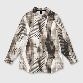 Мужская рубашка oversize 3D с принтом Абстрактный гранжевый коричнево бежевый в Курске,  |  | abstract | black | brown | brown beige | fashiona | geometric | grunge | lines | mesh | shapes | striped | stripes | white | абстрактный | белый | геометрический | гранжевый | коричнево бежевый | коричневый | линии | модный | молодежный | полосатый