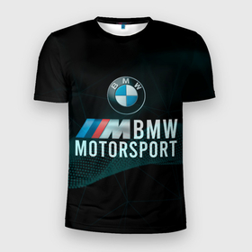 Мужская футболка 3D Slim с принтом BMW Motosport theam , 100% полиэстер с улучшенными характеристиками | приталенный силуэт, круглая горловина, широкие плечи, сужается к линии бедра | bmw | bmw motosport | автомобили | бмв | бмв мотоспорт