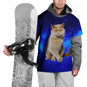 Накидка на куртку 3D с принтом Британский кот на фоне  звёздного неба в Новосибирске, 100% полиэстер |  | british | cat | cats | kitty | британская | британские | британский | кот | котёнок | котик | котята | кошечка | кошка