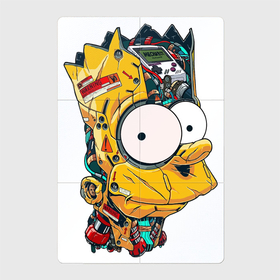 Магнитный плакат 2Х3 с принтом Cyber Bart   Simpsons family в Тюмени, Полимерный материал с магнитным слоем | 6 деталей размером 9*9 см | Тематика изображения на принте: bart simpson | cartoon | cyber | eyes | family | head | бари симпсон | голова | мультфильм | семья