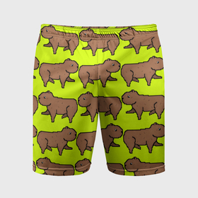 Мужские шорты спортивные с принтом Капибара Пикси ,  |  | 3d | pixel | капибара | пиксель