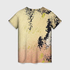 Женская футболка 3D с принтом Кляксы на воде в Петрозаводске, 100% полиэфир ( синтетическое хлопкоподобное полотно) | прямой крой, круглый вырез горловины, длина до линии бедер | клякса | краски | рисунок | рябь на воде | цвет