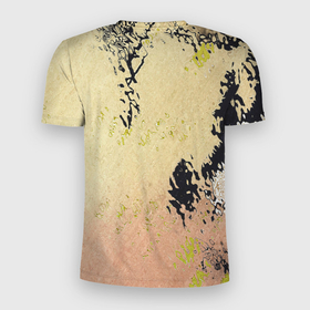 Мужская футболка 3D Slim с принтом Кляксы на воде в Тюмени, 100% полиэстер с улучшенными характеристиками | приталенный силуэт, круглая горловина, широкие плечи, сужается к линии бедра | клякса | краски | рисунок | рябь на воде | цвет