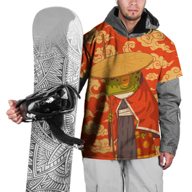 Накидка на куртку 3D с принтом Самурай хранитель в Тюмени, 100% полиэстер |  | Тематика изображения на принте: воин | жаба | лягуха | лягушка | самурай | старый самурай | япония