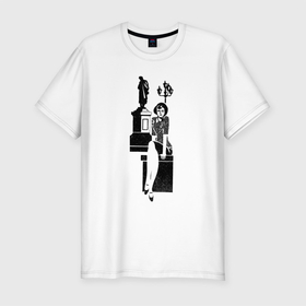 Мужская футболка хлопок Slim с принтом Ожидание встречи в Курске, 92% хлопок, 8% лайкра | приталенный силуэт, круглый вырез ворота, длина до линии бедра, короткий рукав | женщина | любовь | поэзия | романтика | свидание