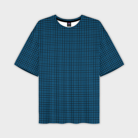 Мужская футболка oversize 3D с принтом Темно синий клетчатый узор в Курске,  |  | 
