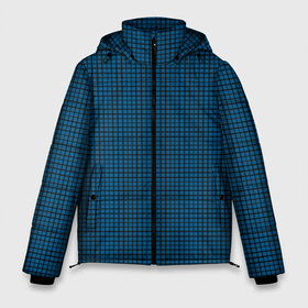 Мужская зимняя куртка 3D с принтом Темно синий клетчатый узор в Екатеринбурге, верх — 100% полиэстер; подкладка — 100% полиэстер; утеплитель — 100% полиэстер | длина ниже бедра, свободный силуэт Оверсайз. Есть воротник-стойка, отстегивающийся капюшон и ветрозащитная планка. 

Боковые карманы с листочкой на кнопках и внутренний карман на молнии. | Тематика изображения на принте: 