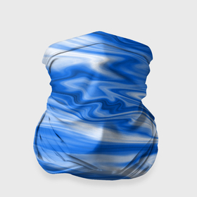 Бандана-труба 3D с принтом Бело синий абстрактный фон Волны в Петрозаводске, 100% полиэстер, ткань с особыми свойствами — Activecool | плотность 150‒180 г/м2; хорошо тянется, но сохраняет форму | 