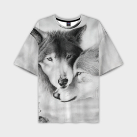 Мужская футболка oversize 3D с принтом Love: Волк и волчица в Белгороде,  |  | 