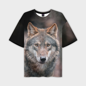 Мужская футболка oversize 3D с принтом Волк с грустными глазами ,  |  | 