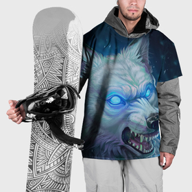 Накидка на куртку 3D с принтом Ледяной волк в Петрозаводске, 100% полиэстер |  | 