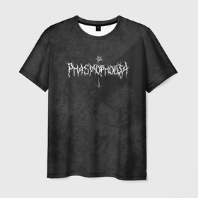 Мужская футболка 3D с принтом Phasmophobia пентаграмма и крест на сером фоне в Екатеринбурге, 100% полиэфир | прямой крой, круглый вырез горловины, длина до линии бедер | phasmophobia | демоны | дух | испуг | крест | пентаграмма | привидение | призрак | серый | страшилка | ужастик | фазмофобия | хоррор