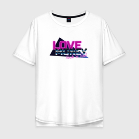 Мужская футболка хлопок Oversize с принтом Любовь Деньги Рок н Ролл в Кировске, 100% хлопок | свободный крой, круглый ворот, “спинка” длиннее передней части | 