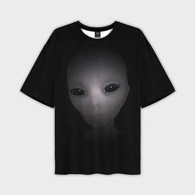 Мужская футболка oversize 3D с принтом Взгляд пришельца в Курске,  |  | гуманоид | инопланетянин | нло | потустороннее | пришелец