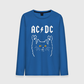 Мужской лонгслив хлопок с принтом AC DC rock cat в Екатеринбурге, 100% хлопок |  | 