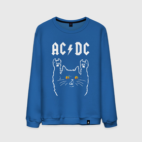 Мужской свитшот хлопок с принтом AC DC rock cat в Тюмени, 100% хлопок |  | 