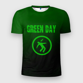 Мужская футболка 3D Slim с принтом green day   punk rock в Санкт-Петербурге, 100% полиэстер с улучшенными характеристиками | приталенный силуэт, круглая горловина, широкие плечи, сужается к линии бедра | 
