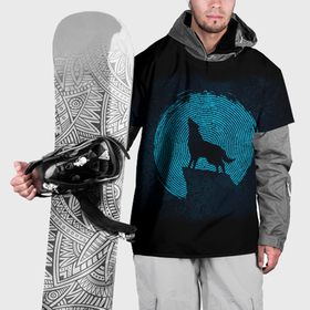 Накидка на куртку 3D с принтом Силуэт волка в Тюмени, 100% полиэстер |  | 