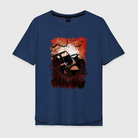 Мужская футболка хлопок Oversize с принтом Джип и сова в Санкт-Петербурге, 100% хлопок | свободный крой, круглый ворот, “спинка” длиннее передней части | 