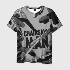 Мужская футболка 3D с принтом Chainsaw man comix в Тюмени, 100% полиэфир | прямой крой, круглый вырез горловины, длина до линии бедер | anime | chainsaw man | denji | makima | аниме | анимэ | дэндзи | макима | человек бензопила