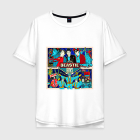 Мужская футболка хлопок Oversize с принтом Beastie Boys hip hop , 100% хлопок | свободный крой, круглый ворот, “спинка” длиннее передней части | Тематика изображения на принте: 