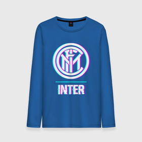 Мужской лонгслив хлопок с принтом Inter FC в стиле glitch в Екатеринбурге, 100% хлопок |  | Тематика изображения на принте: 
