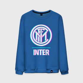 Мужской свитшот хлопок с принтом Inter FC в стиле glitch в Петрозаводске, 100% хлопок |  | Тематика изображения на принте: 