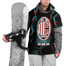 Накидка на куртку 3D с принтом AC Milan FC в стиле glitch на темном фоне в Белгороде, 100% полиэстер |  | Тематика изображения на принте: 