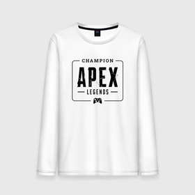 Мужской лонгслив хлопок с принтом Apex Legends gaming champion: рамка с лого и джойстиком в Санкт-Петербурге, 100% хлопок |  | 