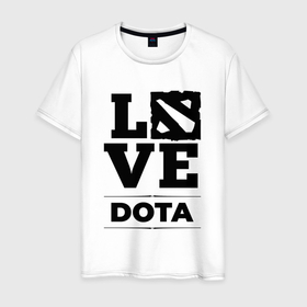 Мужская футболка хлопок с принтом Dota love classic в Рязани, 100% хлопок | прямой крой, круглый вырез горловины, длина до линии бедер, слегка спущенное плечо. | 